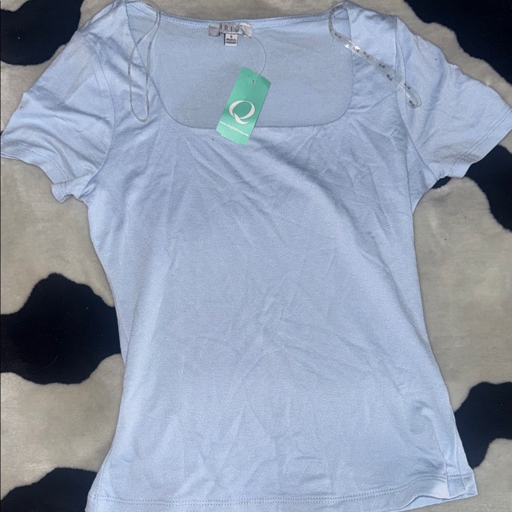 Women's Light Blue Square Neck Top